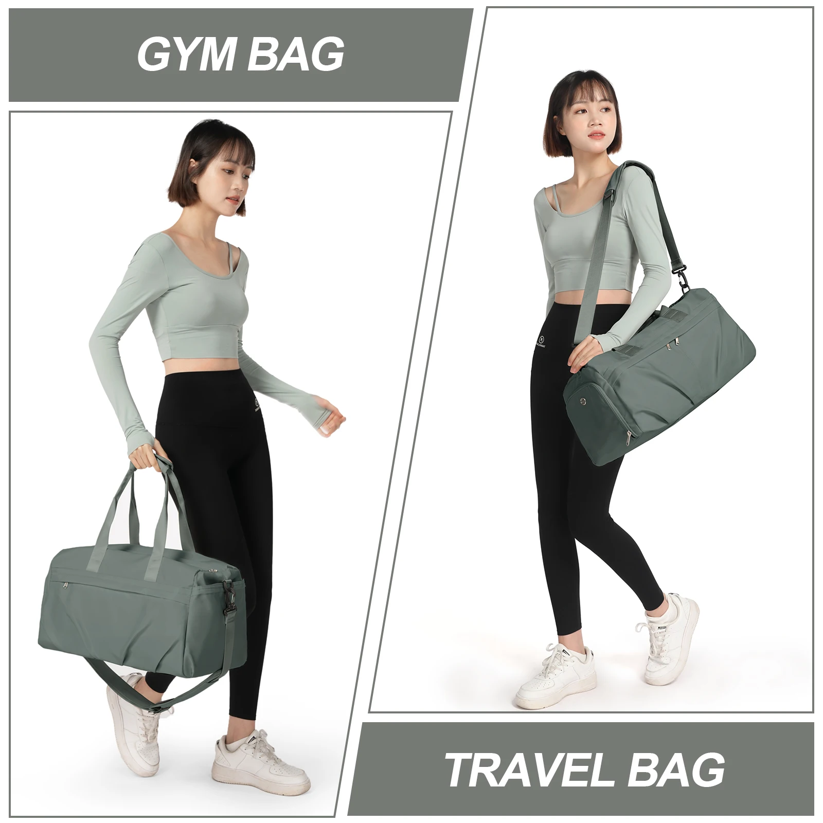 Large Capacity Folding Duffle Bag for Women Travel Bag Portable Weekend Bag Moving Overnight Luggage Hand Bag Sports Fitness Bag