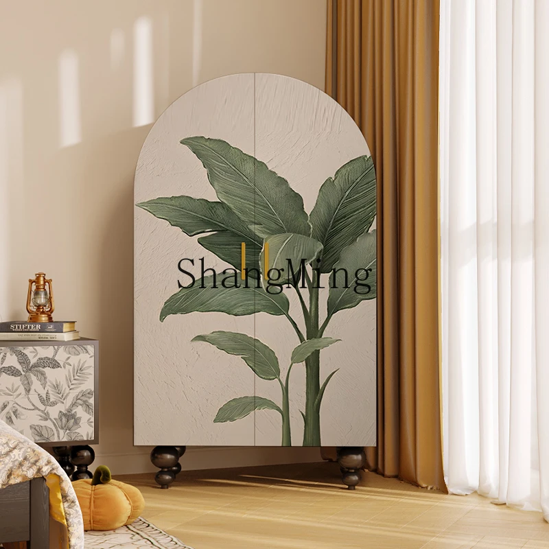 

LXY simple modern bedroom solid wood door storage floor locker
