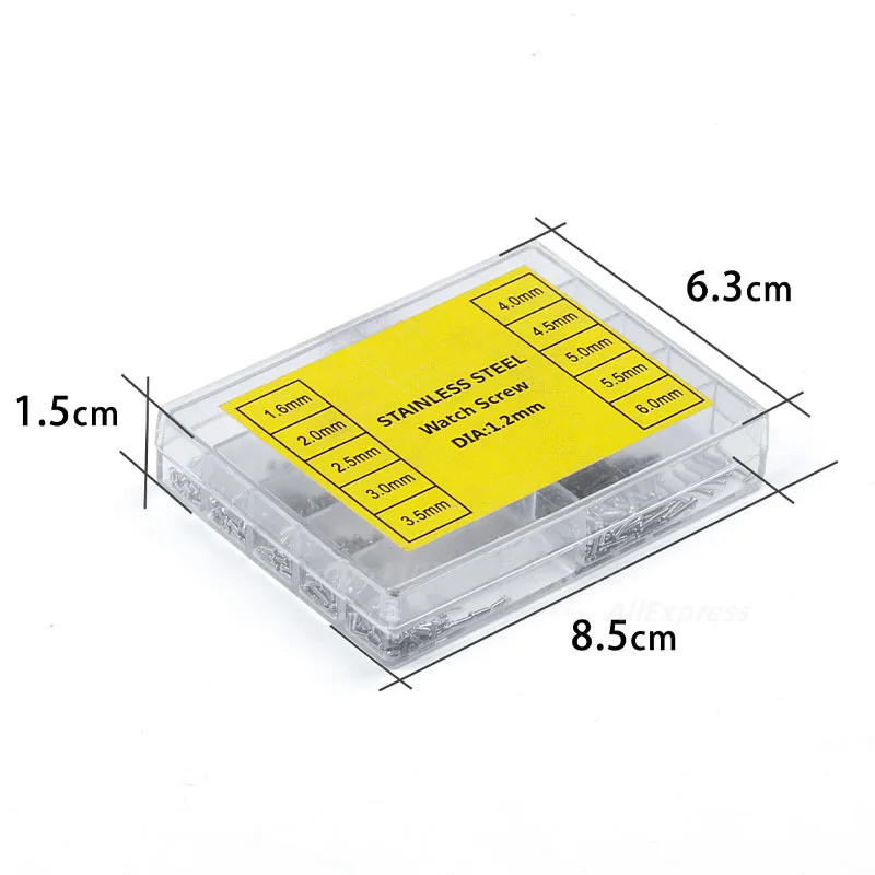Инструмент для ремонта, дневные винты, гайки, нержавеющая сталь, 1,2 мм, крестообразный набор, 10 видов аксессуаров для часов