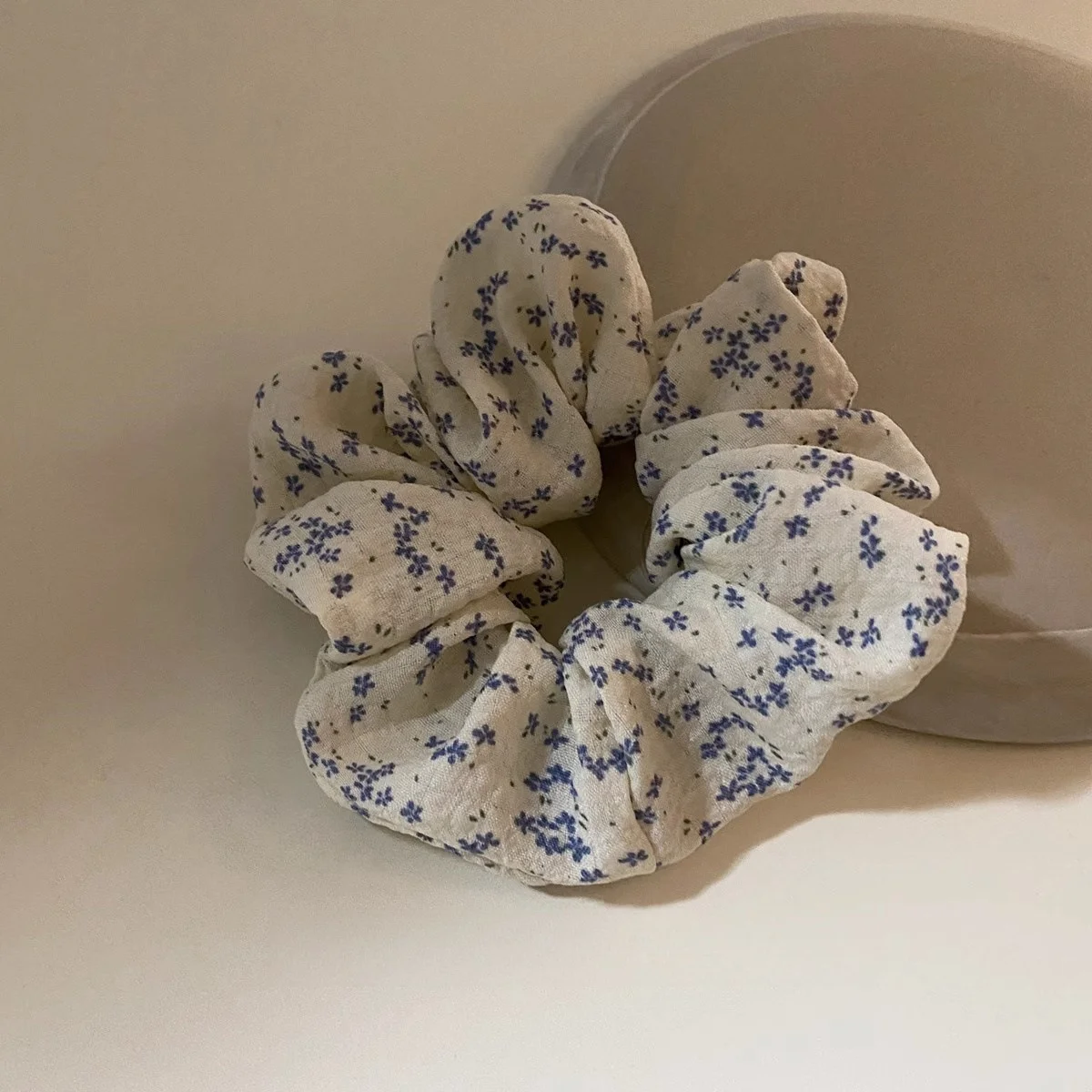 1PC Sweet Cute Print Floral Scrunchies For Women Stretch Hair Accessories Elastic Rubber Band Rope Headwear Hair Accessories Set image 5