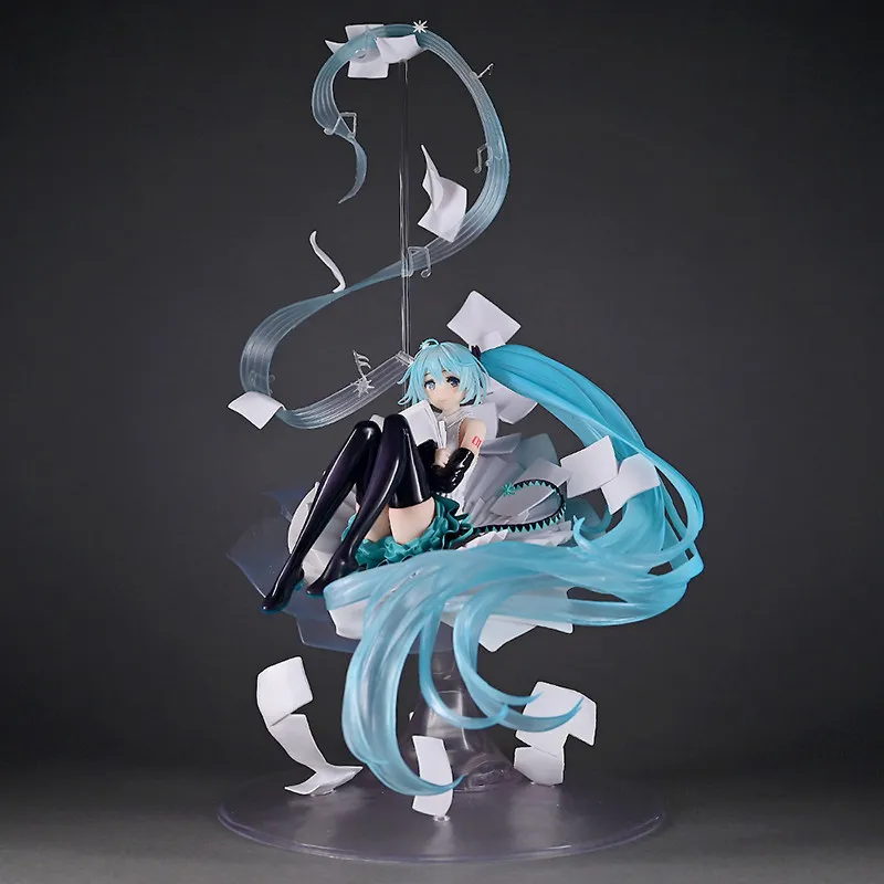 

Hatsune Miku Music Note Ver Anime Figures Static Model Statue Chassis Desktop Decor Trendy Collectable Boys Customized Toy Gift