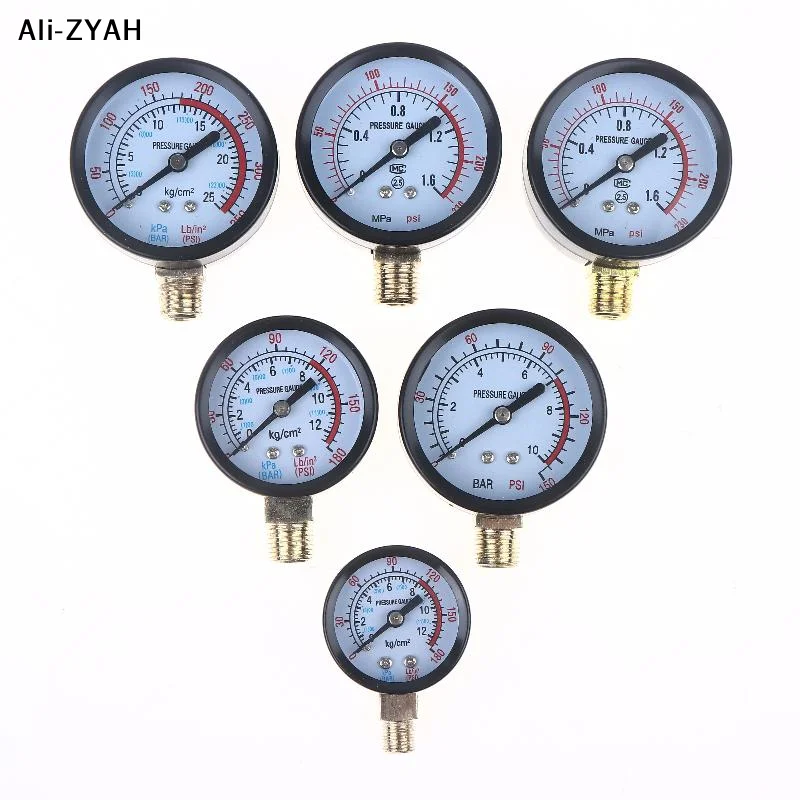 

1Pcs 0-25Bar 0-10Bar 0-12Bar Hydraulic Fluid Measuring Instrument Air Compressor Pressure Gauge DIY Accessories