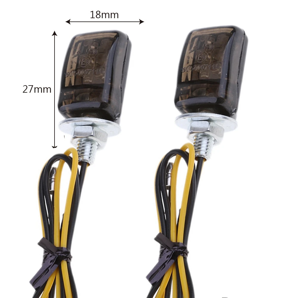 二輪車用ユニバーサルLEDターンシグナル,小型インジケーター,ミニブラックインジケーター,ヤマハ用モーター,2個