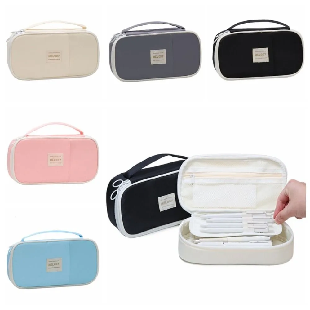 Large Capacity Kawaii Pencil Cases Aesthetic Portable Storage Stationery Box Cartoon Multi-function Zipper Pencil Bag Pouch