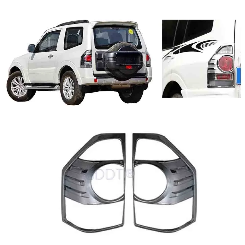 1 Pair 3 Door Chrome Tail Lamp Cover for Montero V87 Rear Light Decoration Frame for Pajero Warning Lights Cover for Shogun