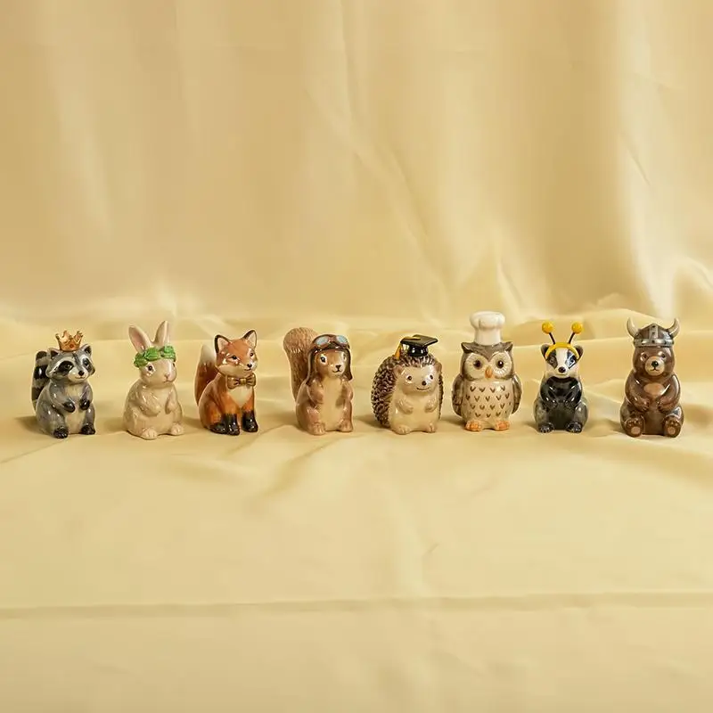 Cute 3D Animal DIY Pendant Necklace Dog Fox Squirrel Brown Bear Charms Fashion Jewelry for Women Daily Outfit Decoration