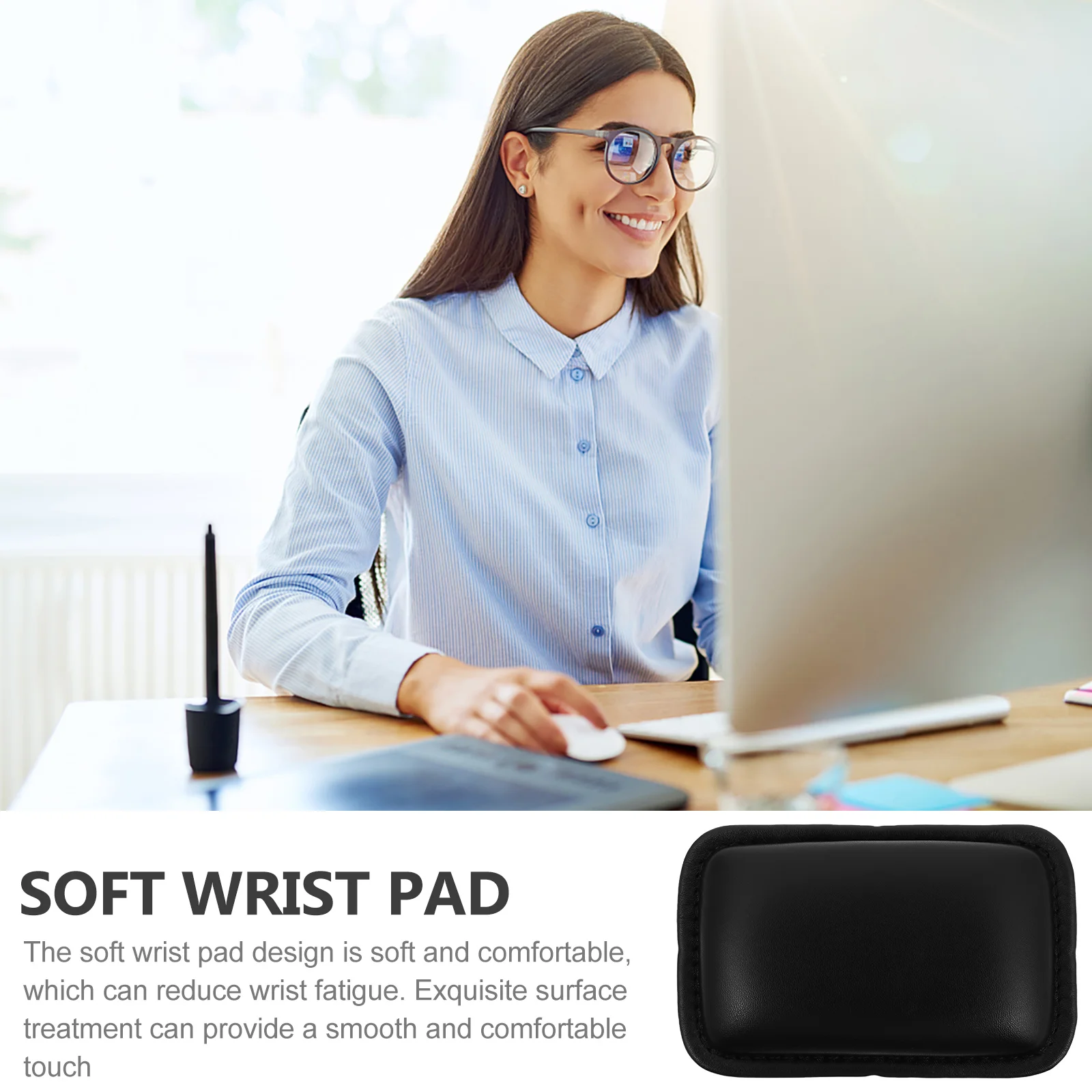 Mousepads for Desk Hand Rest Laptop Keyboard Elbow Mat Computer Wrist Support Black