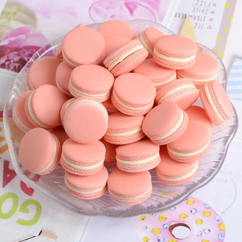 Mixed Mini Simulação Macaron, Comida falsa, Scrapbook Flatback Resina Cabochão, Artesanato Suprimentos, Kawaii, Jogar Comida, 10pcs