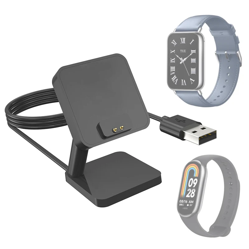 데스크톱 스탠드 충전기 어댑터 USB 충전 케이블 충전 거치대, 샤오미 미 밴드 9, 8 프로, 액티브 NFC 스마트 미밴드 9 프로 손목 밴드