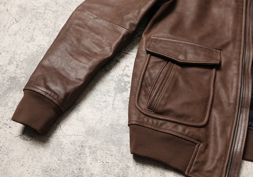 خياط براندو خمر الذين تتراوح أعمارهم بين A2 سترة جلدية مزيتة الجلد المدبوغ جلد البقر سترة جلدية الغربية الرجال والنساء سترة جلدية حقيقية #4