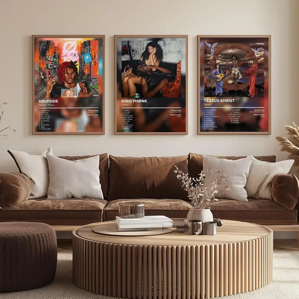 Famous Rapper T-Tezzus Poster Music Album Wall Art Print Room Decoration for Bedroom Living Room Office Home Decor Gift