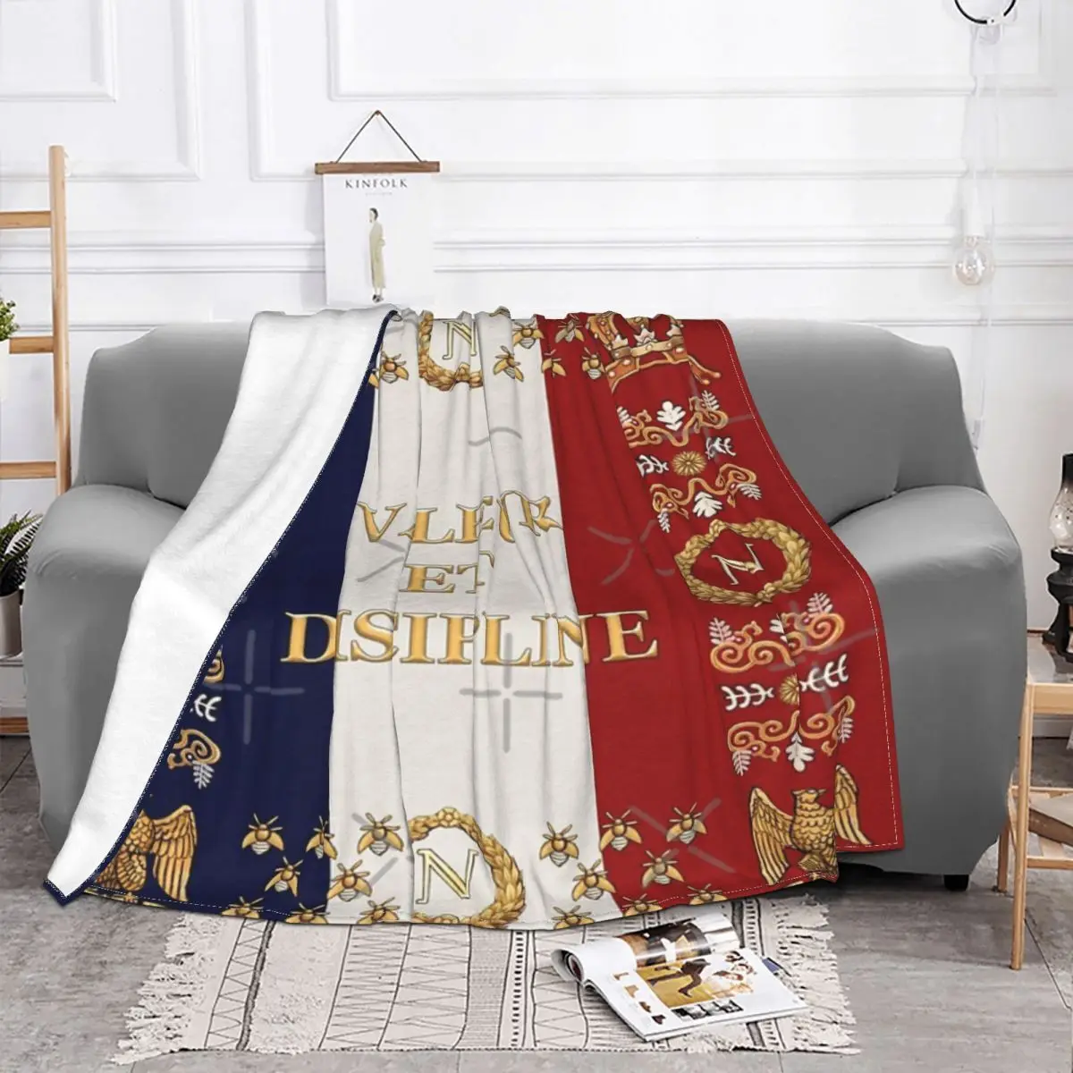 Napoleonic French Regimental Flag Valeur Quilt Bedroom Winter Blankets Blankets And Blankets Throw Blanket