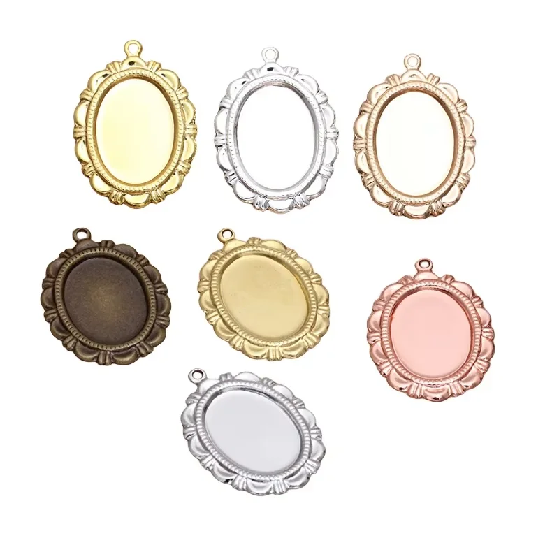 

BoYuTe (50 шт./лот) металлический латунный штамп 13*18 мм основа кабошона подвеска заготовки лоток Diy ручной работы ювелирные аксессуары