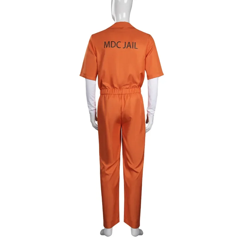 Movie Hero Vampire Cosplay Costume Orange Prison Uniform Jumpsuit for Women Men Suit Halloween Carnival Party Clothes Roleplay