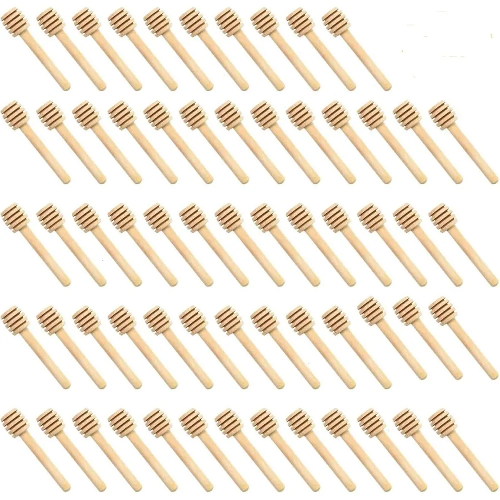 

100-Pc 3" Wooden Honey Dippers for Jars & Party Favors.