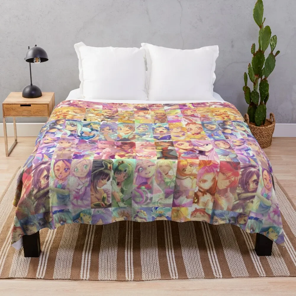 Precure All Stars - New Stage - Mirai No Tomodachi Throw Blanket Vintage Summer Beddings Blankets