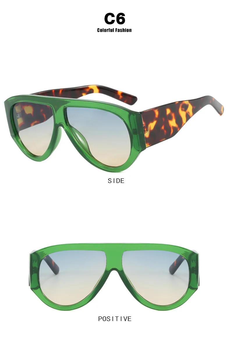Übergroße Piloten-Sonnenbrille für Damen, Modisch 2026, Luxuriöser Großer Rahmen, Einteilige Verlaufsgläser, Retro-Klassiker mit Dicken Gläsern – Detail 9
