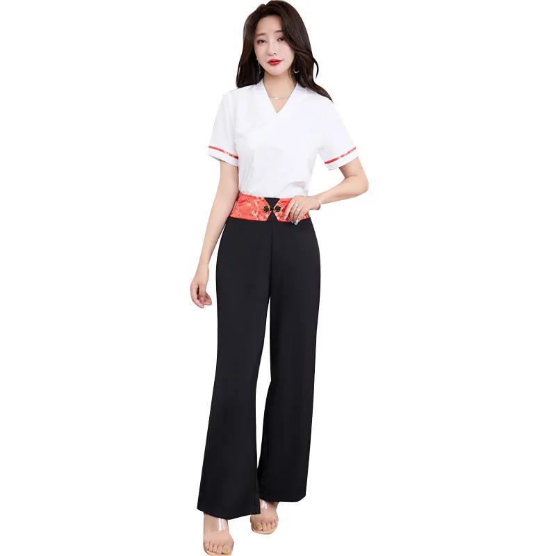 Woman Work Clothes Suit Hotel Waiter Beauty Salon Spa Massage Nail Cafe Sexy Foot Bath Sauna Technician Overalls Pants Uniform