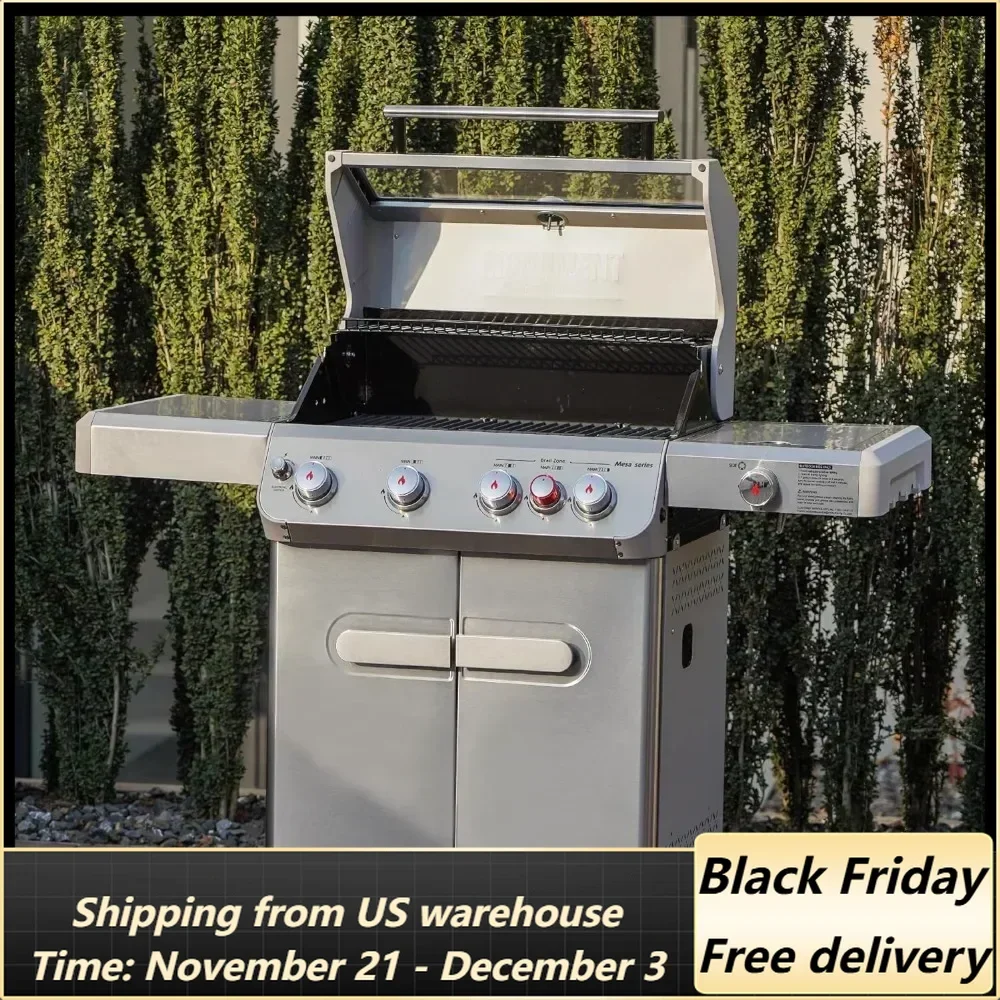 Barbecue Grills 62 Portable Barbecue Grill Monument Grills Outdoor Barbecue Stainless Steel 4 Burner Propane Gas BBQ Grill