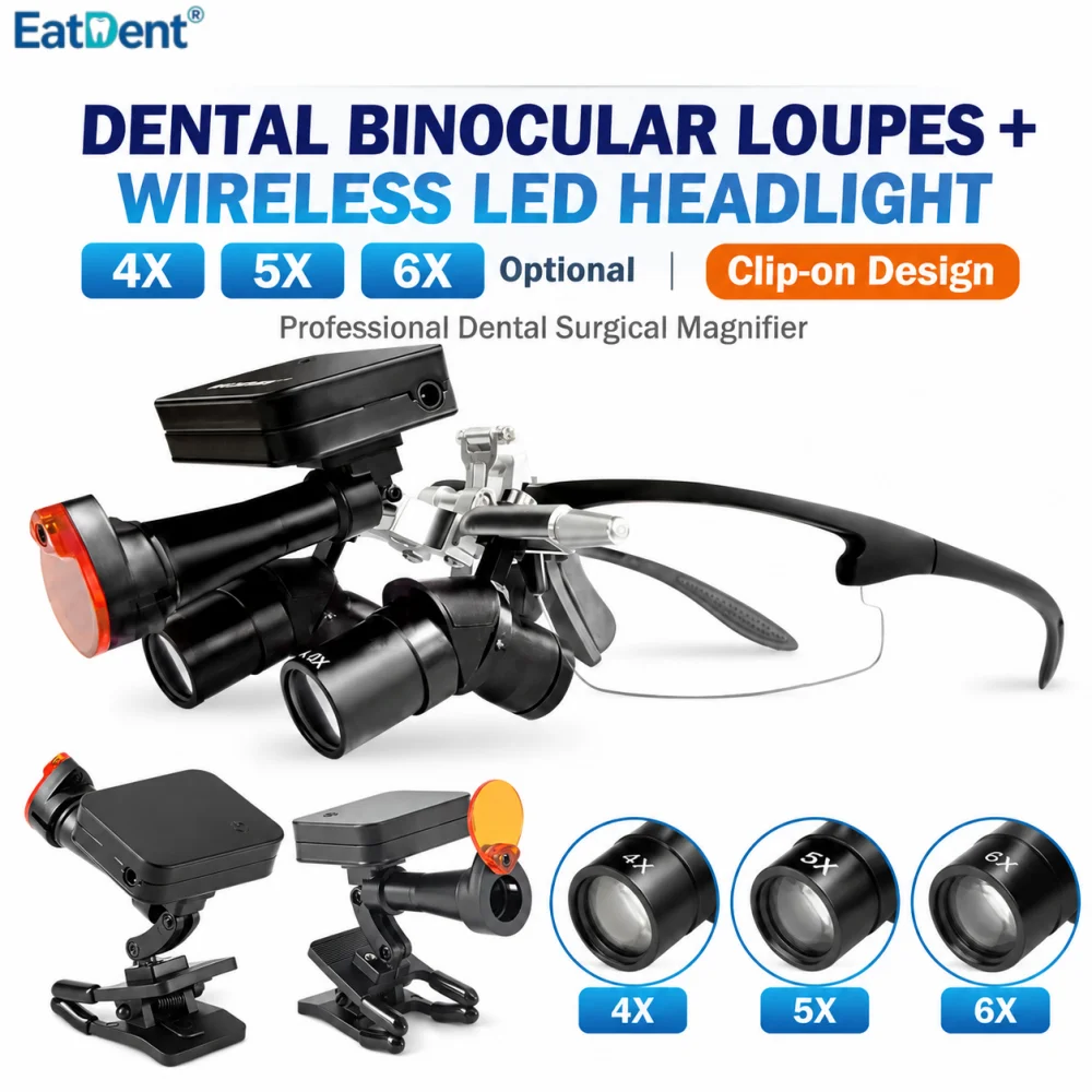 Ergonomic Dental Ergo Loupes 5W Wireless Loupe Headlight Portable Dental Loupe Light LED Headlight Dual-battery Magnetic Design