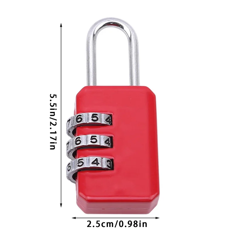 Luggage Combination Lock 3 Digit Outdoor Combination Padlock For Gym School Gates Doors Hasps And Storage