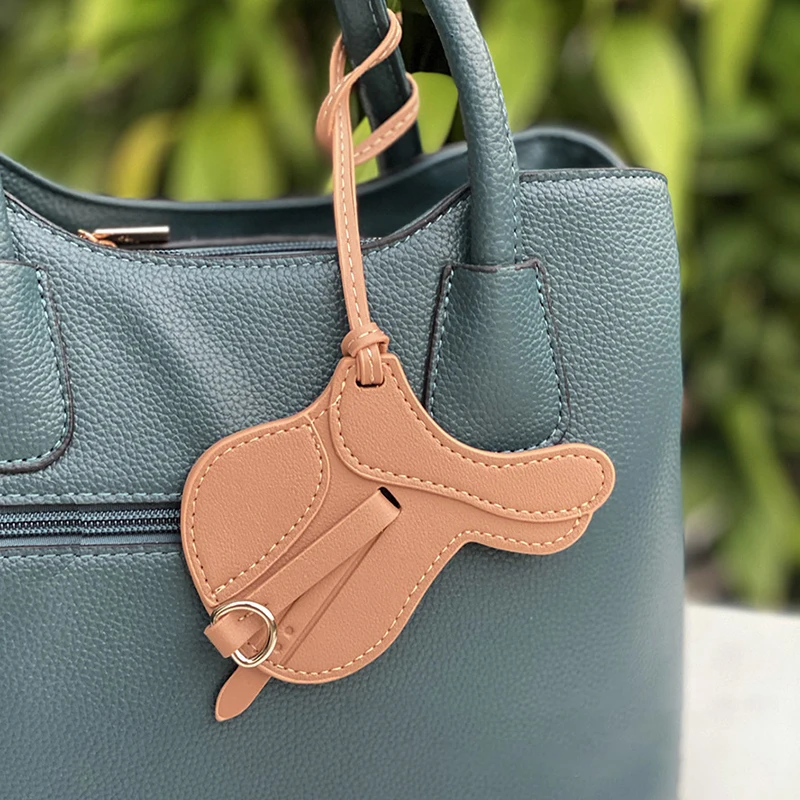 Fashion Soft Leather Saddle Bag Charm Hanging Decoration Ornament  Bag Ornaments For Lady Handbag Bag Accessories