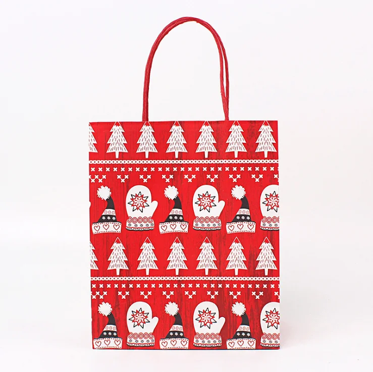 2021 NEW  High Quality Christmas Shopping Bag Gift Bag Kraft Paper Bag