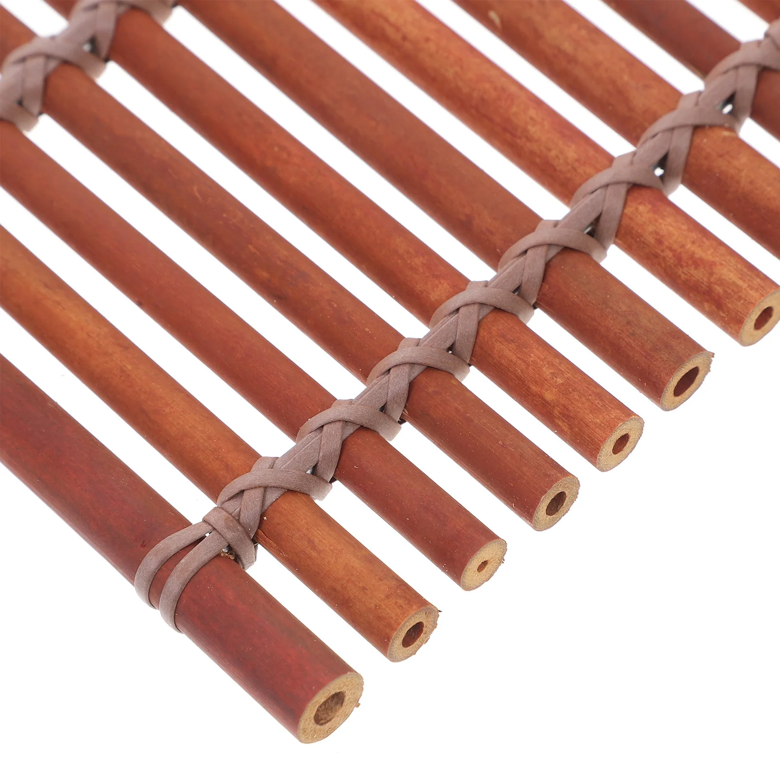 Bambusfloß, Mikrolandschaft, traditionelle gewebte Bambus-Fotografie-Requisite für Mini-Gartenhandwerk, Dekoration, braunes Panflöhrchen