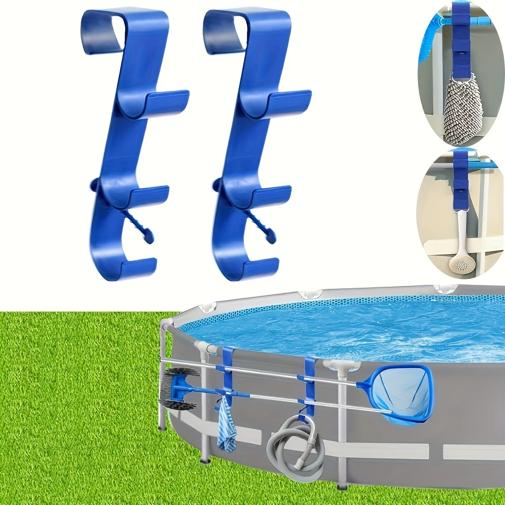1/2pcs Pool Pole Hooks Multifunctional 3 Hook Durable Weatherproof Plastic Organizer Cleaning Equipment Arrangement Accessories