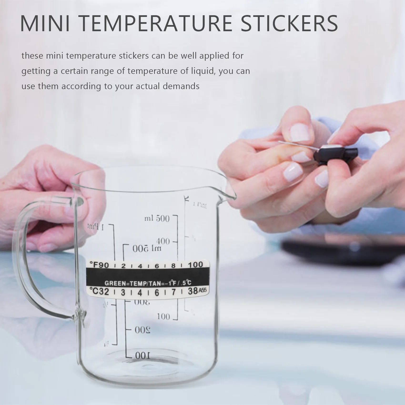 AB31-40 Pieces Temperature Strips Testing Adhesive Temperature Strips 90 To 100 Fahrenheit Degree Temperature Sticker Sticky