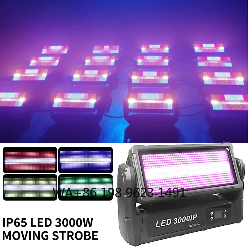 

Hot Sales 3000W Strobe Stage Waterproof High Power Moving DMX512 LED Head for Outdoor for DJ Disco Pub Bar White RGBW Cold White