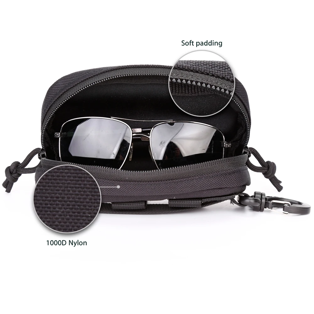 NEW MOLLE Sunglasses Eyewear Carry Tactical Glasses Shockproof Protective Box Portable Outdoor Camping Sunglasses Pouch