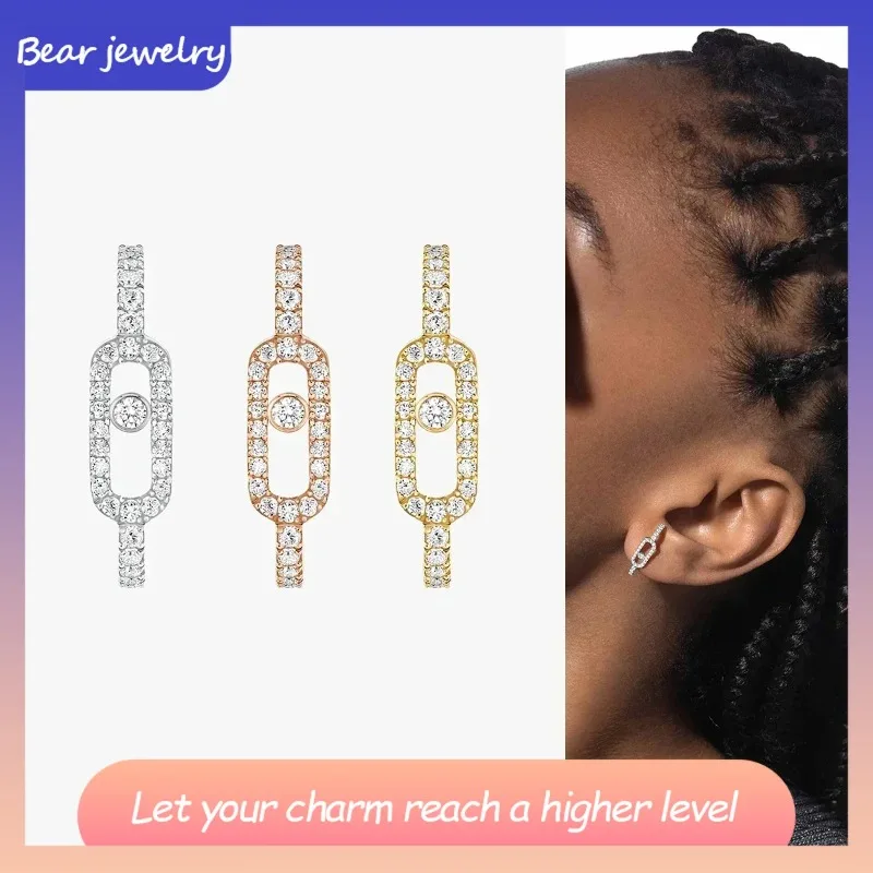 2024 nouvelle tendance de mode 925 argent femme rectangle blanc diamant boucles d’oreilles bijoux romantiques cadeaux