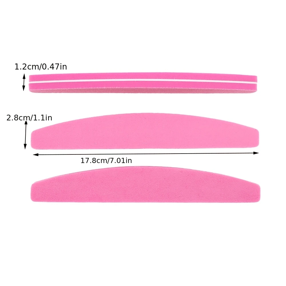 5pcs Sponge Nail File Professional Double-sided Nail File Block Nail Polish Buffing Sanding Buffer Strip Polishing Pedicure