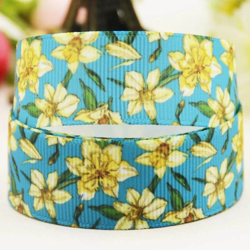 22mm 25mm 38mm 75mm flowers Cartoon printed Grosgrain Ribbon party decoration 10 Yards satin ribbons