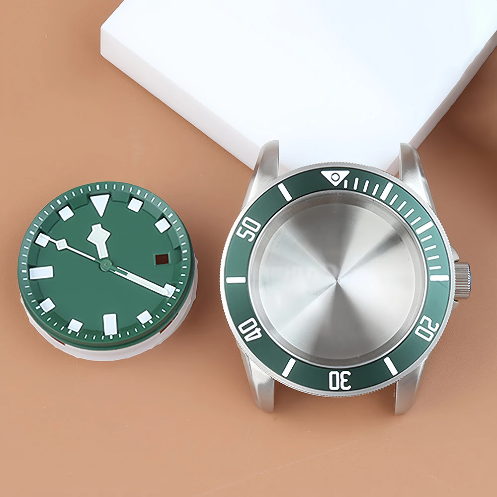 

M8215 Movement 42.5mm Case 31.8mm Dial Hands Ice Blue Luminous Sapphire Stainless Steel Case For Pelagos Dial Case Watch Repair
