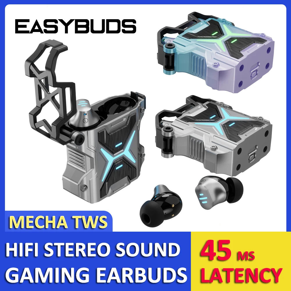 EASYBUDS TWS Gaming Mechanical Earphones Wireless Bluetooth In-ear Noise Canceling Headsets Sports Waterproof Headphones