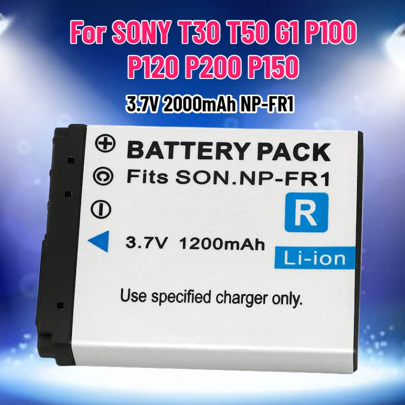 

3.7V 2000mAh NP-FR1 Battery for SONY T30 T50 G1 P100 P120 P200 P150 Camera Battery