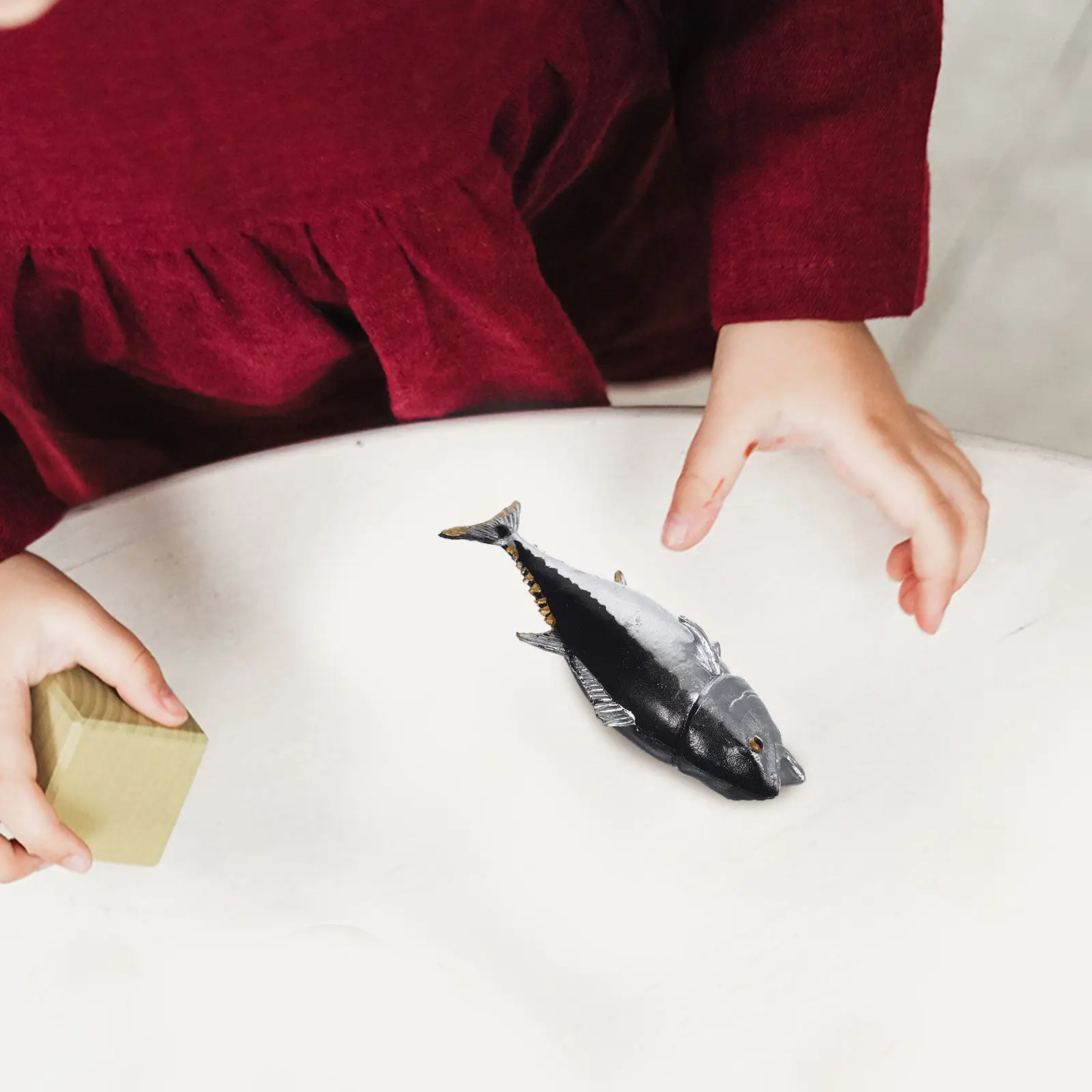 

Simulation Tuna Plastic Solid Cognitive Lifelike Animal Decoration for Home Nursery Garden Realistic Fish Figure Ornamental