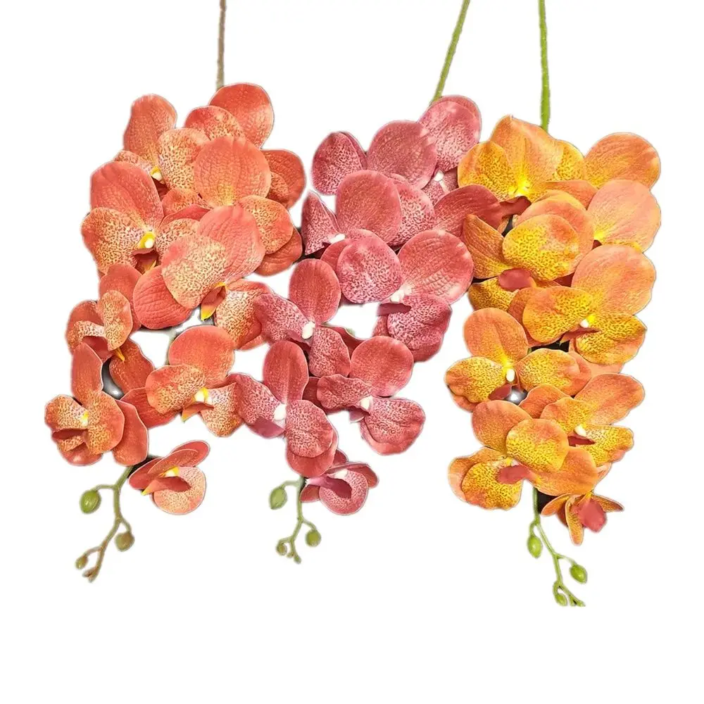 5pcs Artificial Vanda Butterfly Orchid Flowers 9 Heads Real Touch Good Quality Asia Phalaenopsis Orchids