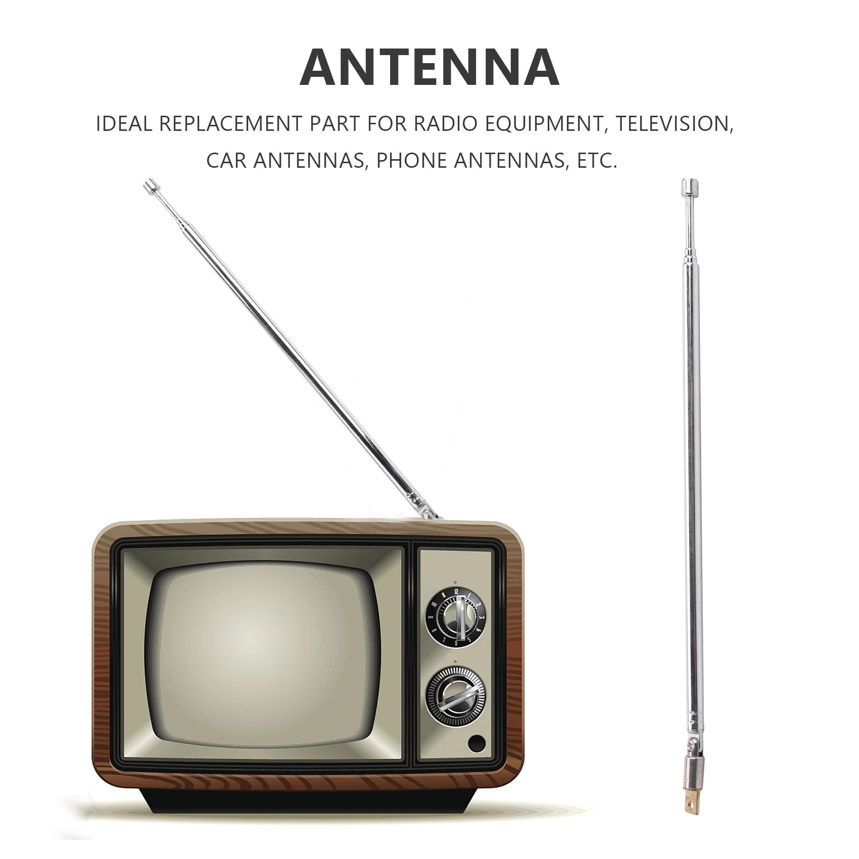 เปลี่ยน 60 ซม.4 ส่วน Telescopic Antenna Aerial สําหรับวิทยุโทรทัศน์