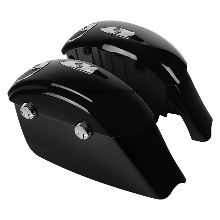 

Motorcycle Hard Saddlebags with Chrome Latches Key Fit for Indian Chieftain 2014-2018 Springfield 2016-2024 Audio Painted Black