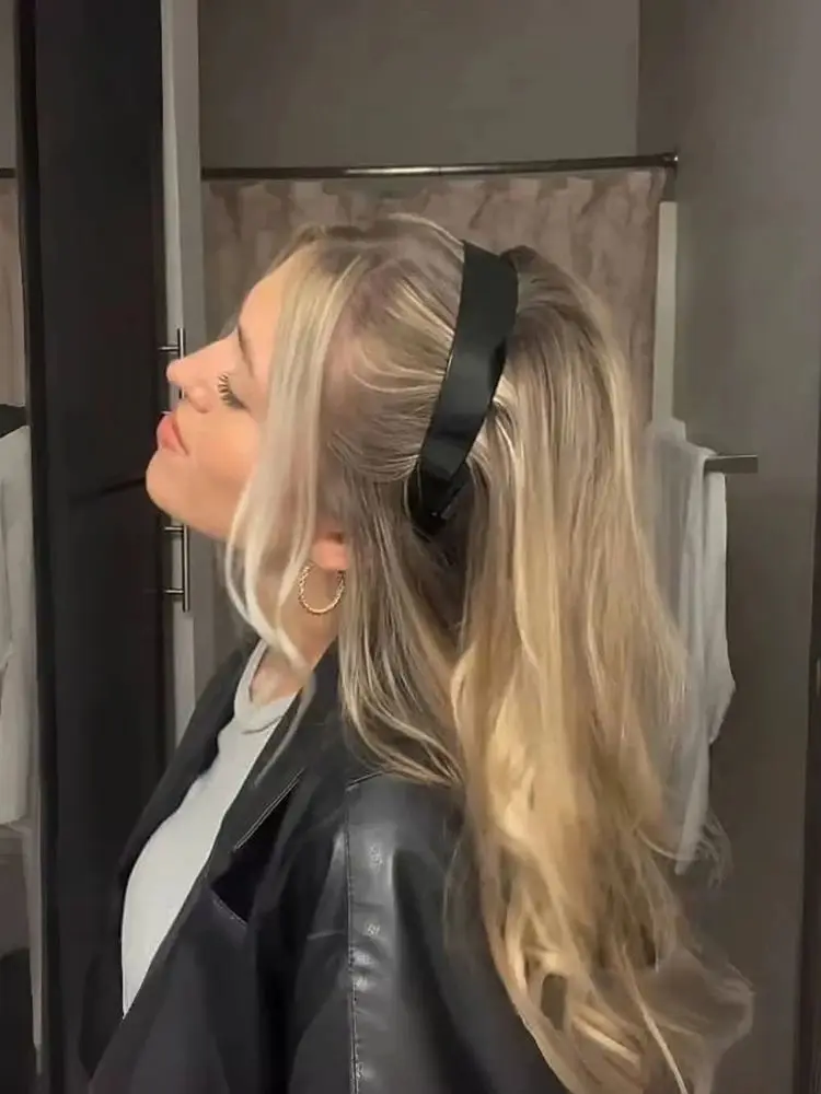 Bandeau bosse, pince à cheveux moelleuse noire pour femmes, accessoires pour cheveux, pince à cheveux décorative pour dames avec aspect moelleux