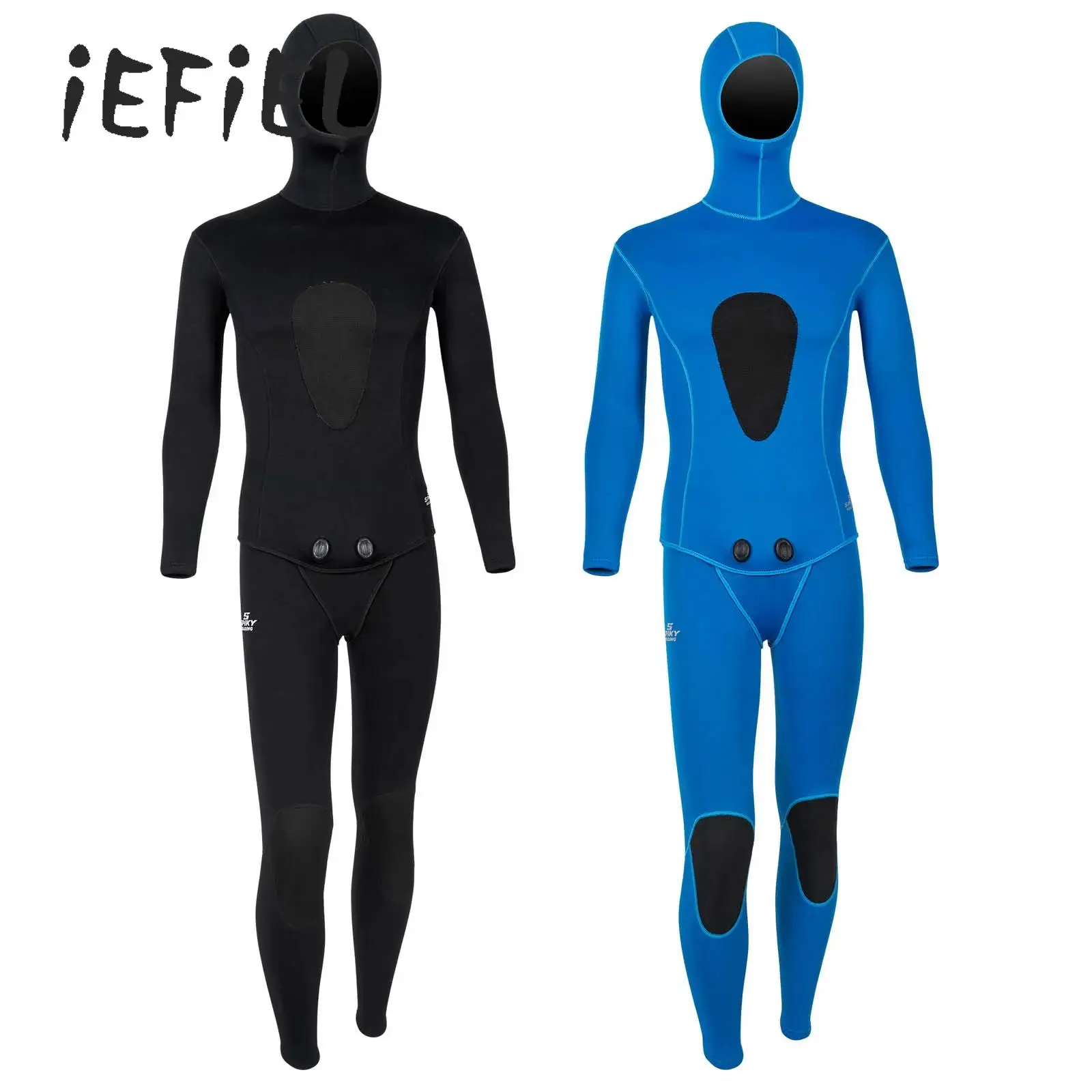 

Men 3mm Neoprene Wetsuit Hooded Super Stretch 2-Pieces Diving Suit Swimming Surfing Snorkeling Kayaking Keep Warm Top +Pants Set