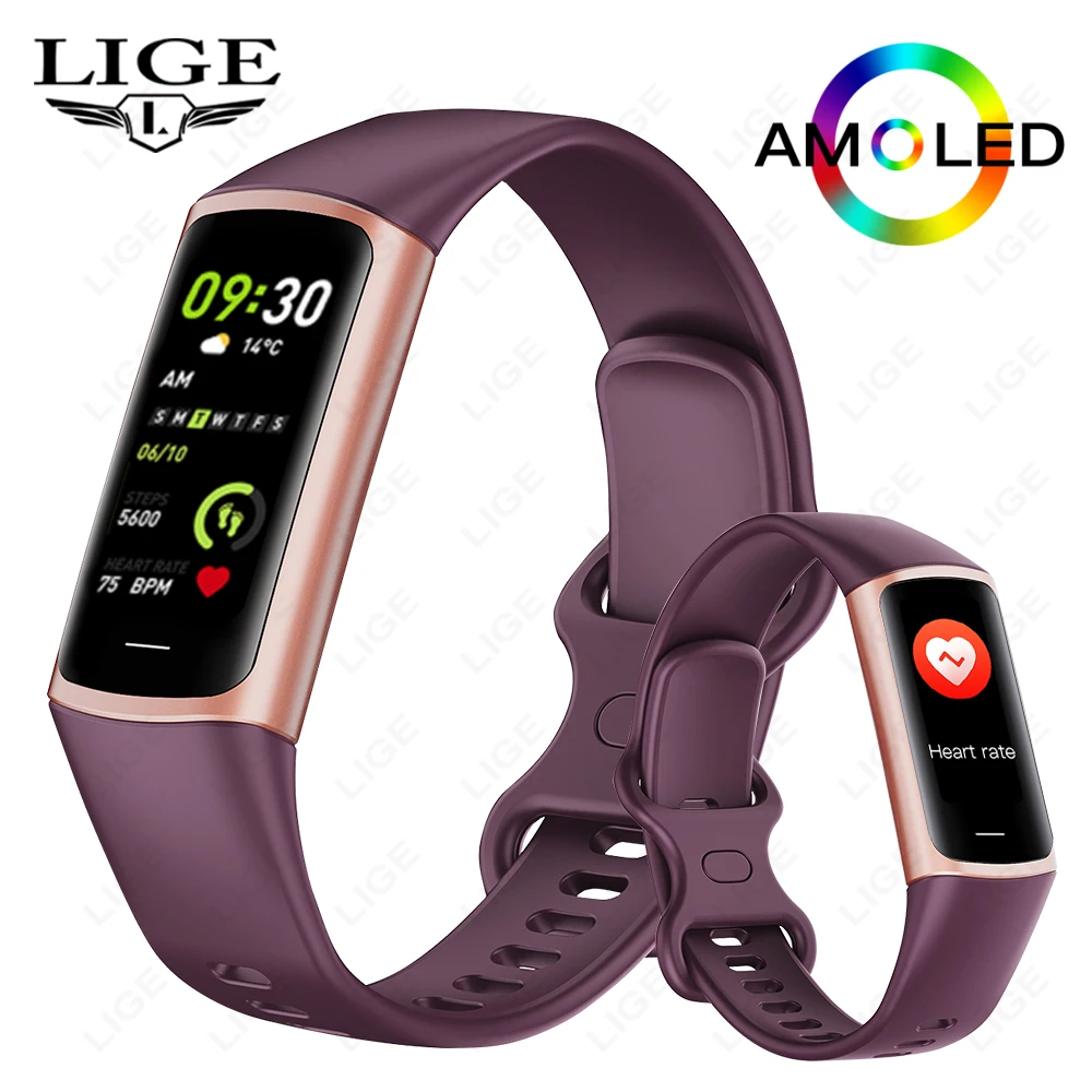 LIGE 1.1 inch New Sport Smart Band Fitness Tracker Man Women Waterproof Connected Tracker Bracelet Smartwatch For Android ios