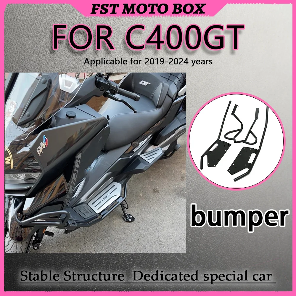 FOR C400GT 19-24 Engine Guard Bar for Mid-to-Large Touring Scooters with Segmented Thickened Silicone Buffer Clamping Blocks