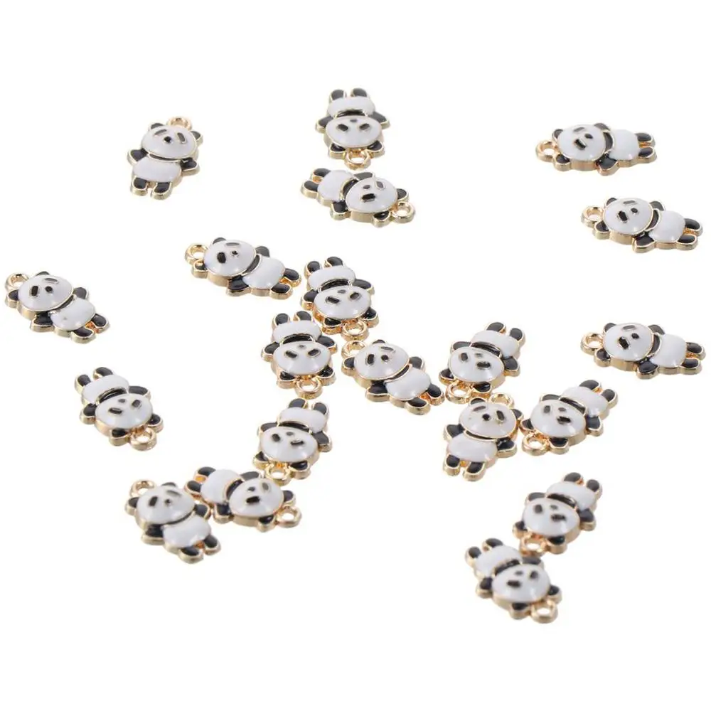 20 Pcs Charming Alloy Cute Black and White Panda Charms 0.71*0.45inch Panda Shape 3D Animal Charms DIY Charms Girls