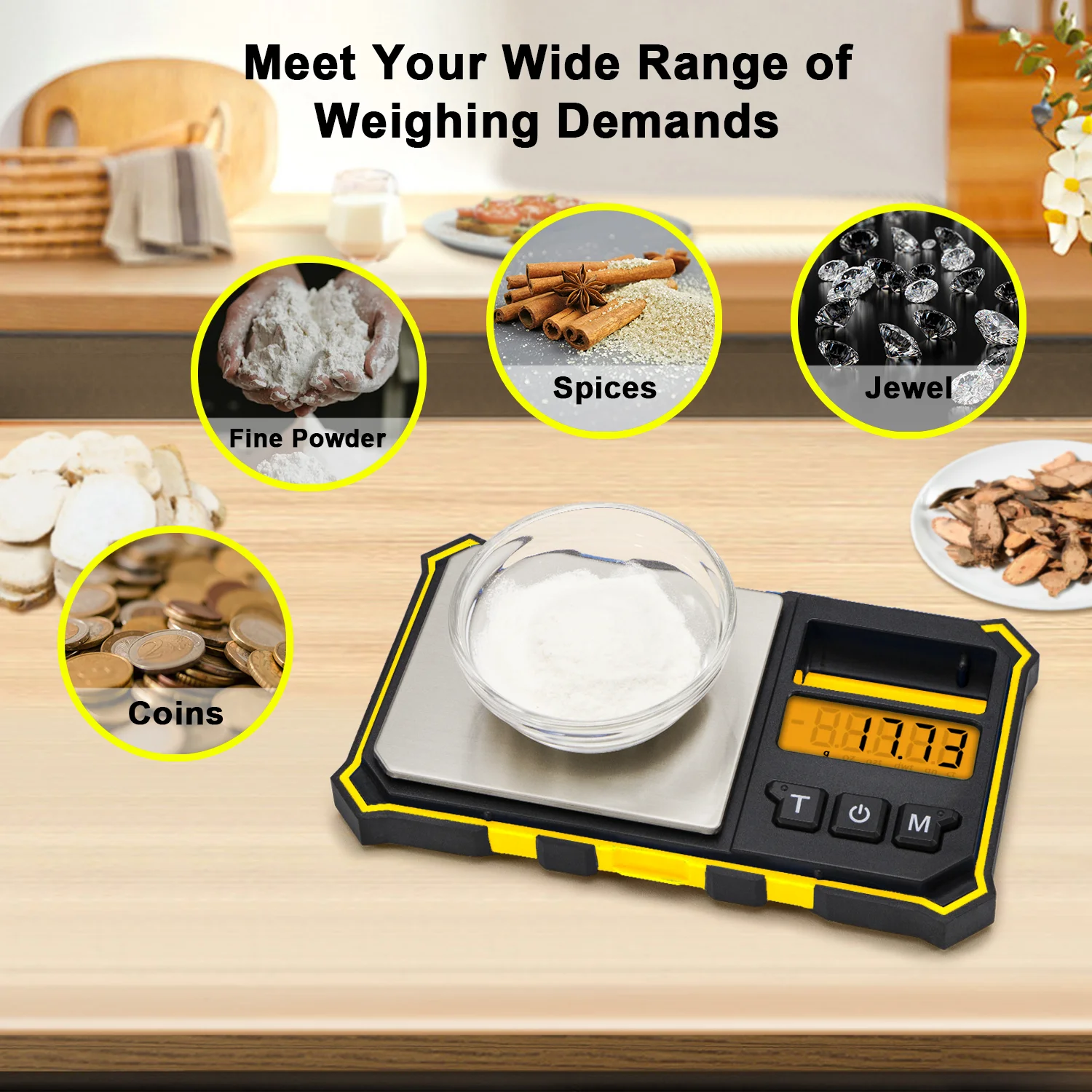 Travel Digital Pocket Scale 200g/0.01g Digital Gram Scales Mini Food Scale with 50g Calibration Weight