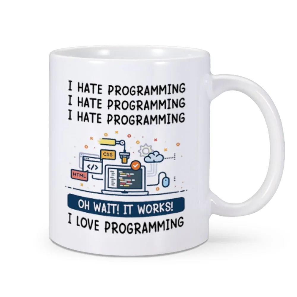 I Love Programming Coffee Mug 11oz Programmer Program Tea Cup for Software Developer Front End Developers Computer Lover Cups