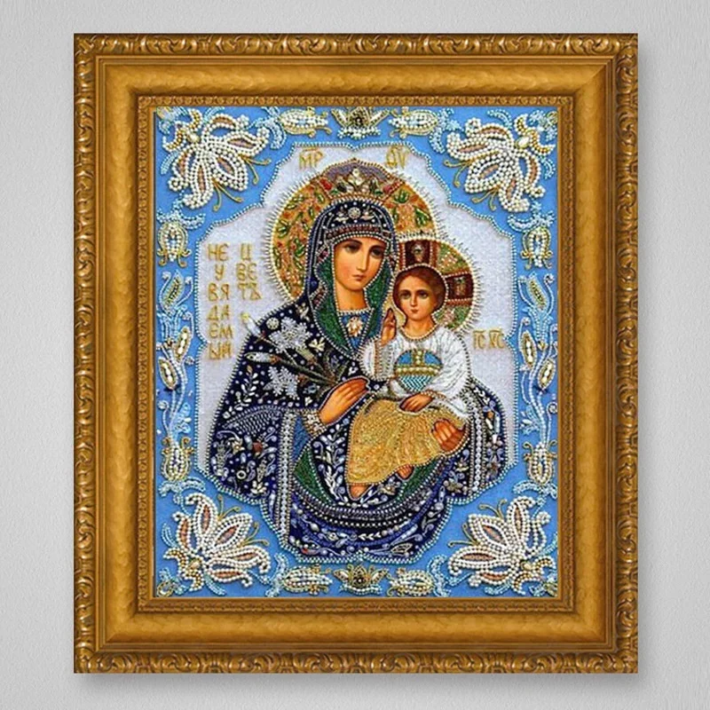 5d diy virgem jesus diamante completo quadrado diamante figura pintura decoração do quarto tecido artesanato arte pintura 2024
